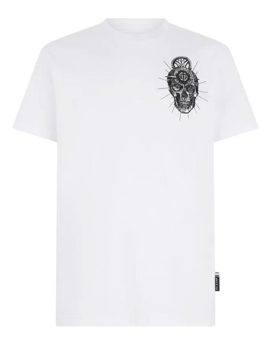 Round Neck T-Shirt Chest Embroidery Skull