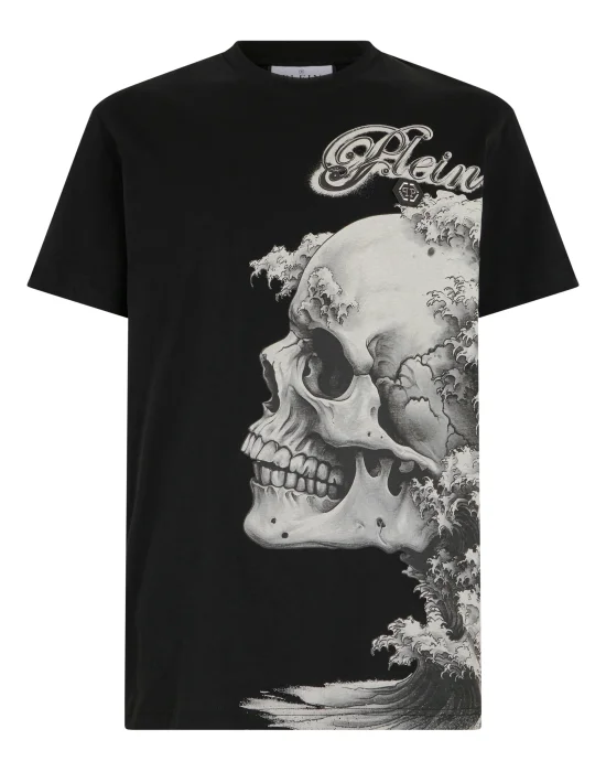 Round Neck T-Shirt Ceramic Skull