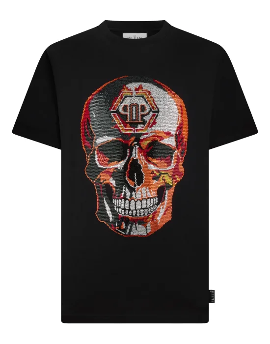 Round Neck T-Shirt Lava Skull Stones