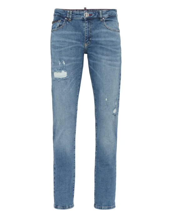 Destroyed Super Straight Cut Jeans