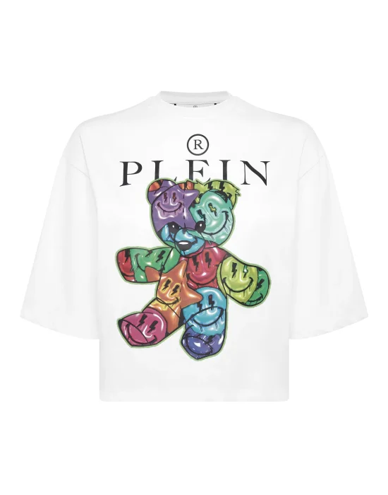 Cropped T-Shirt Round Neck Teddy