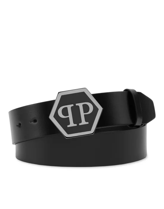 Leather Belt Hexagon