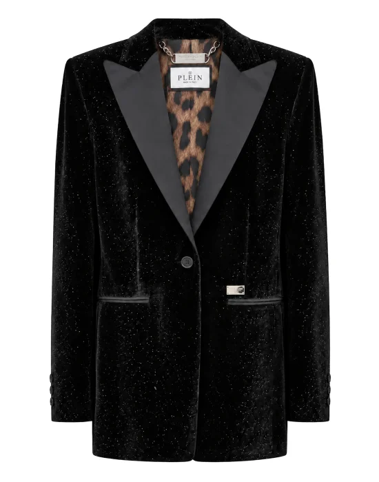 Velvet Boyfriend Fit Blazer Glitter