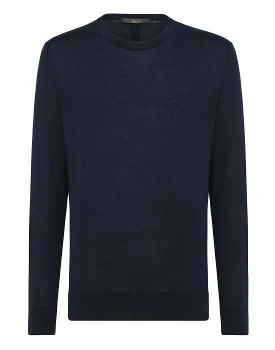 Pullover Round Neck LS Crest