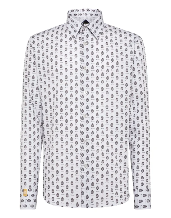 Shirt Silver Cut LS Milano/Multi Crest