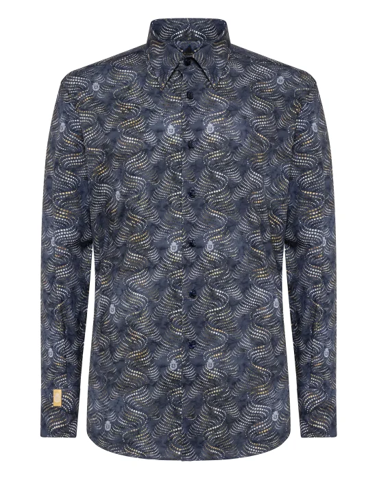 Shirt Silver Cut LS Milano/Multi Geometric