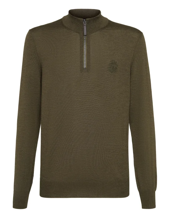Pullover zip mock Crest