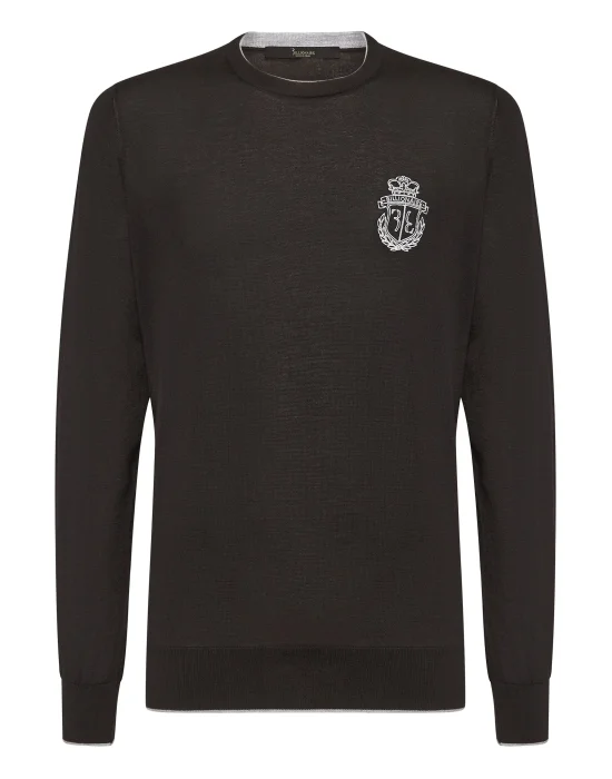 Pullover Round Neck LS Crest