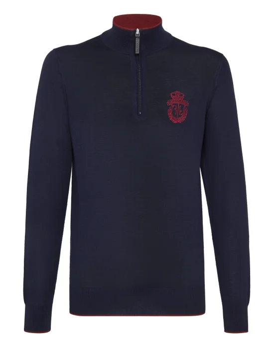 Pullover zip mock Crest