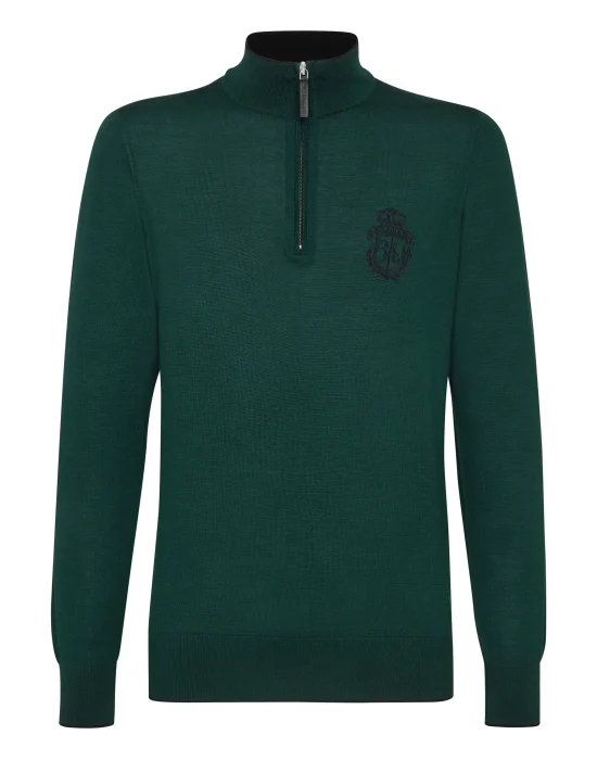 Pullover zip mock Crest