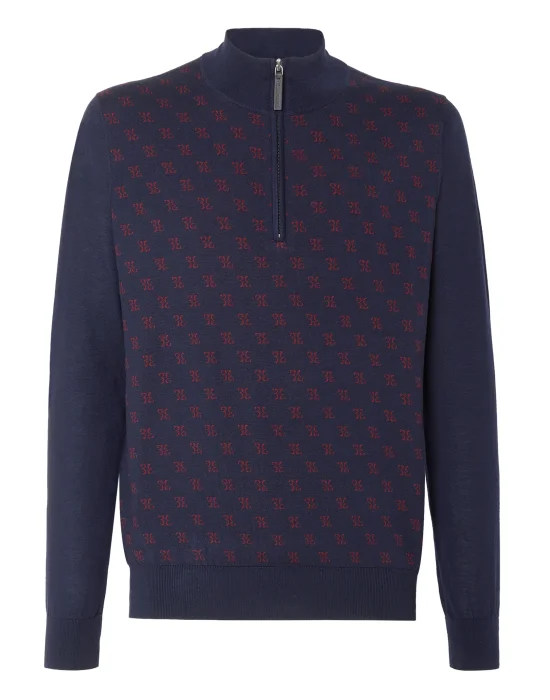 Pullover zip mock Double B
