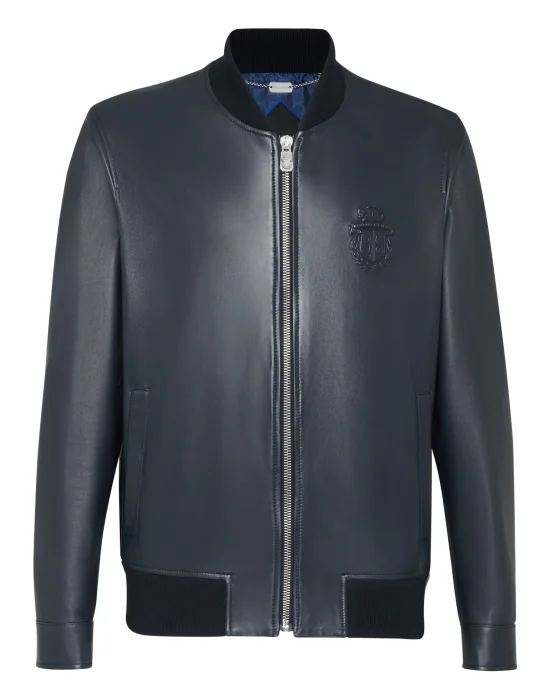 Leather Bomber Embossed Crest