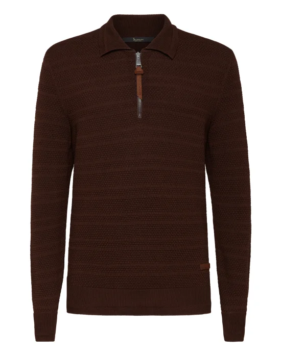Merino wool Pullover zip mock Istitutional