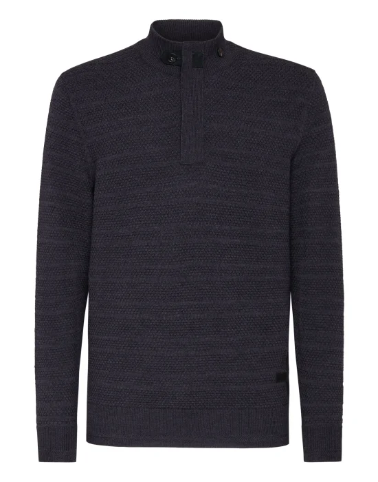 Merino wool Pullover zip mock Istitutional