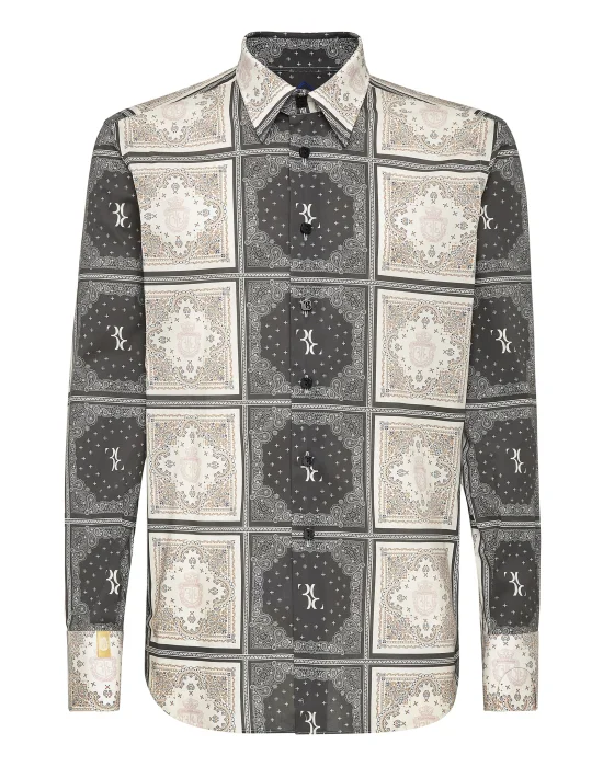 Shirt Silver Cut LS Geometric