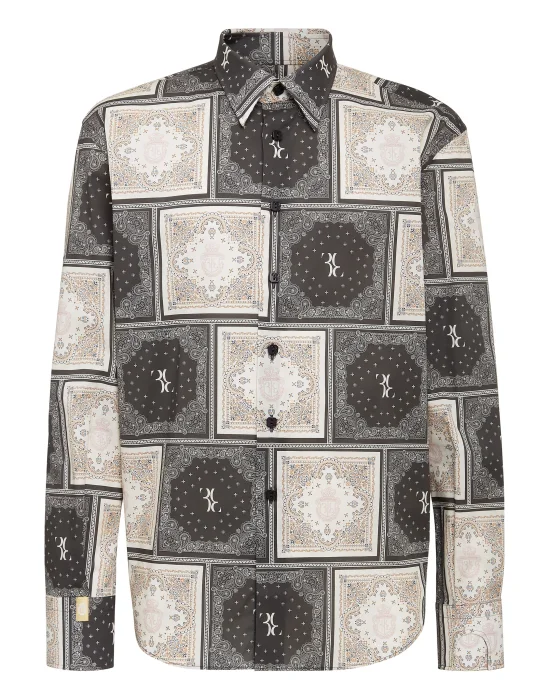 Shirt Gold Cut LS Geometric