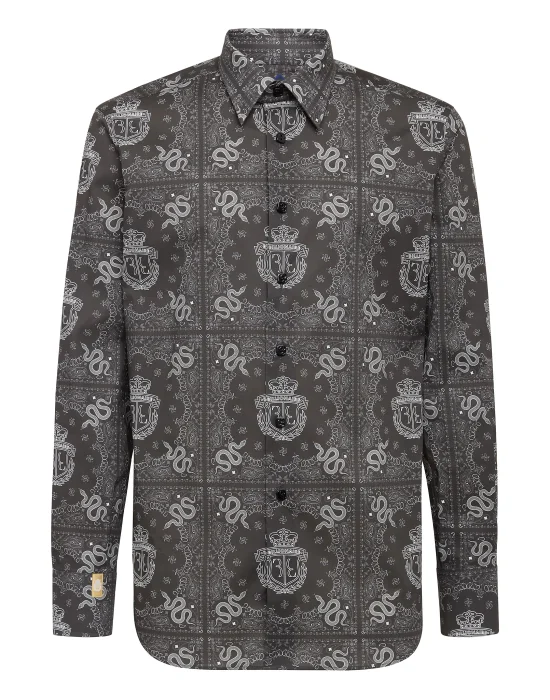 Shirt Gold Cut LS Geometric
