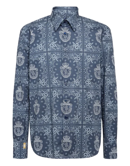 Shirt Gold Cut LS Geometric