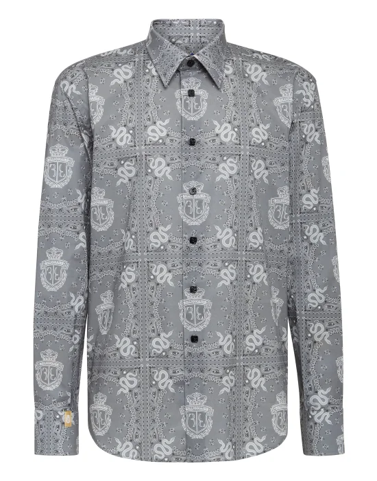 Shirt Gold Cut LS Geometric