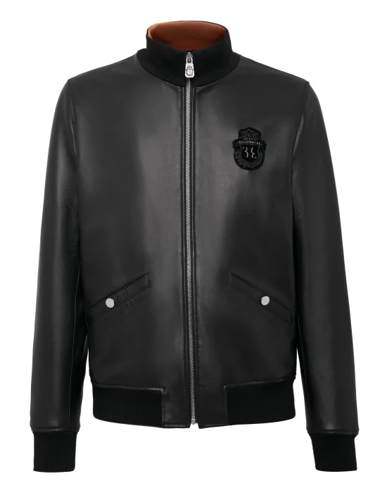 High Collar Leather Bomber
