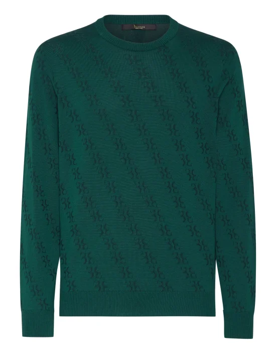Wool and Silk Pullover Round Neck LS