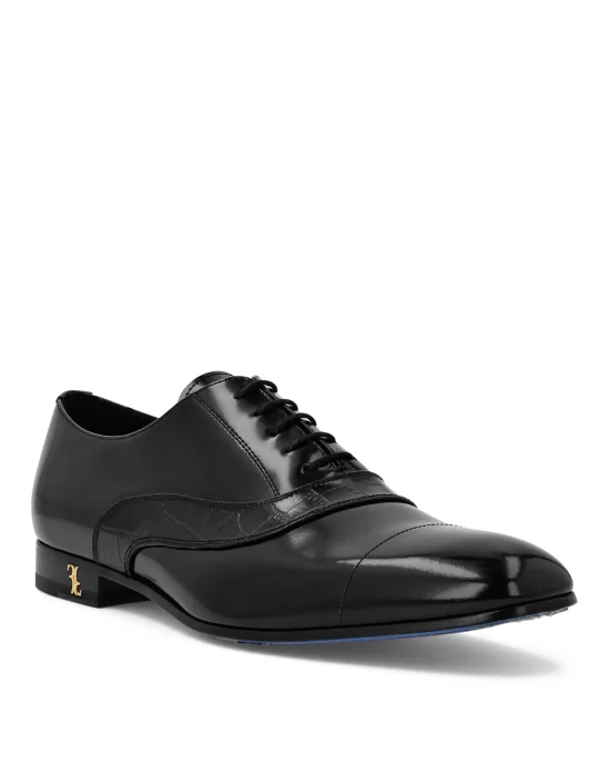 Leather and Croco Effect Derby