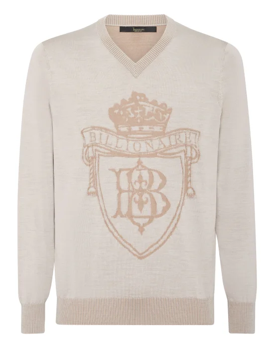 Silk/Wool Pullover V-Neck LS