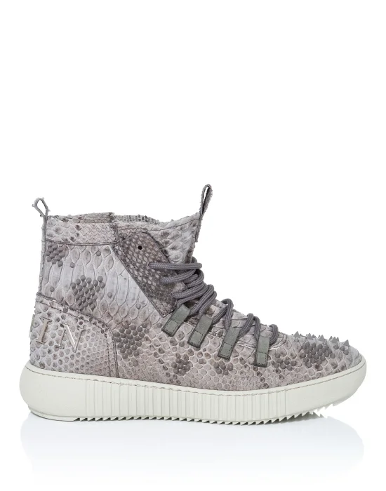 Hi-Top Sneakers "skull brown"