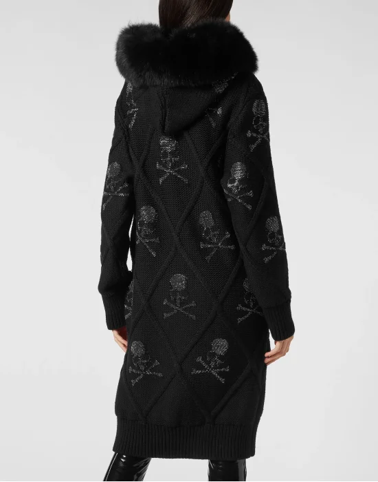 Knit hoodie Skull