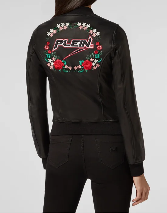 Leather Bomber Space Plein