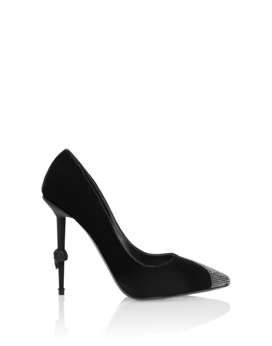 Velvet Decollete Hi-Heels Crystal