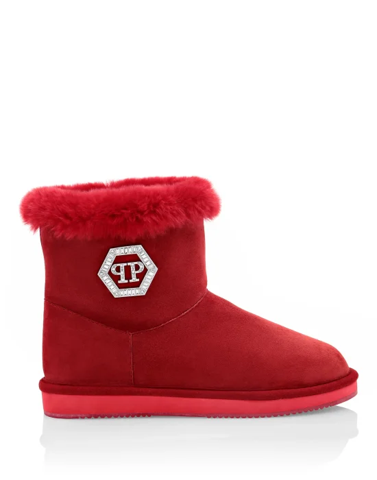 Boots Low Flat Crystal Plein