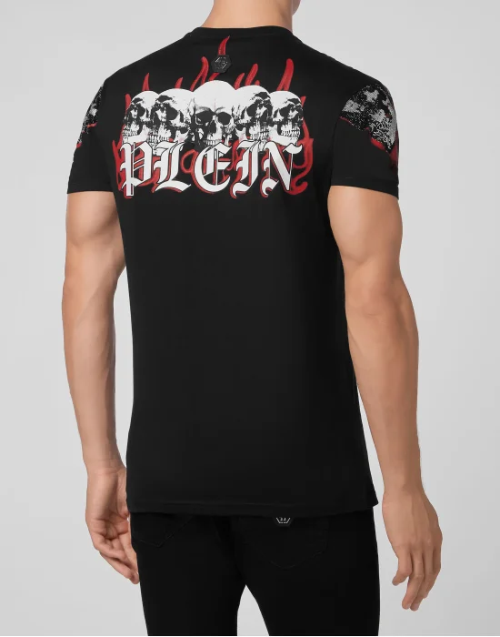 T-shirt Round Neck SS Skull on fire