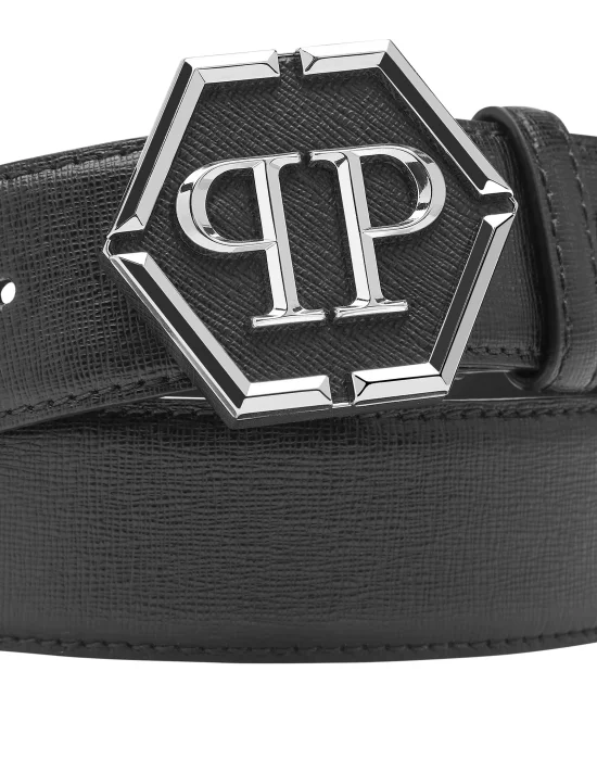 Leather Belt Hexagon