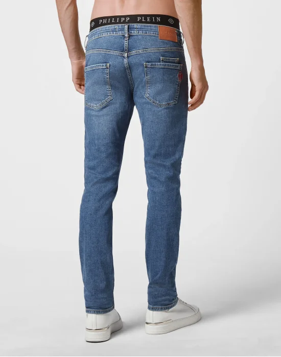 Denim Super Straight Cut Embroidery Hexagon