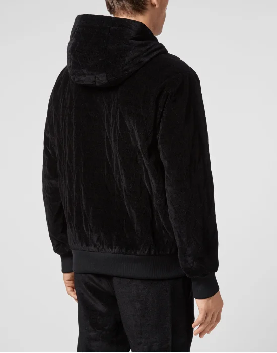 Hoodie Sweatjacket matelassè & embro Signature