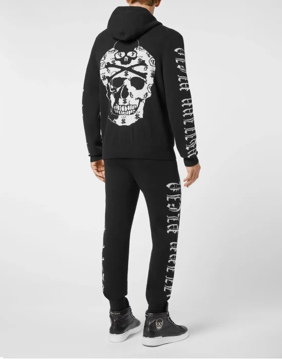 Wool Hoodie Jacket/Trousers Jacquard Skull