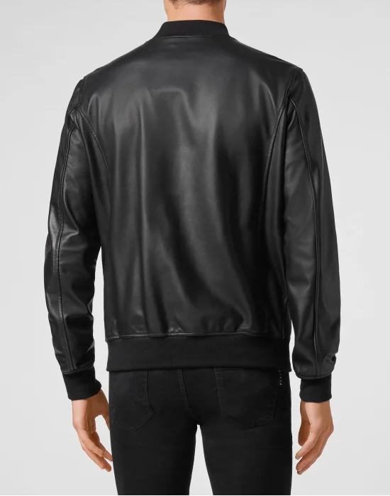 Leather Bomber Iconic Plein