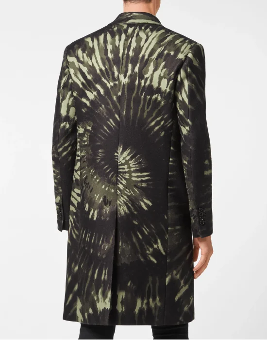 Mohair Coat Long Tie dye