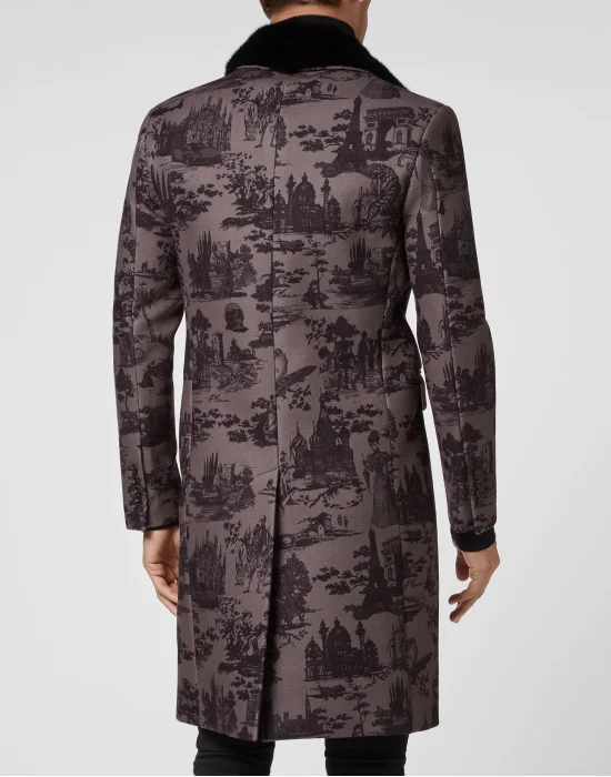 Wool sartorial jacquard coat En PLEIN air