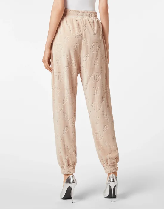 Velvet Jogging Trousers Lasered Monogram