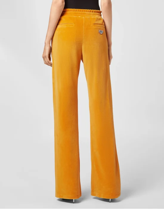 Velvet Jogging Trousers Crystal Chain