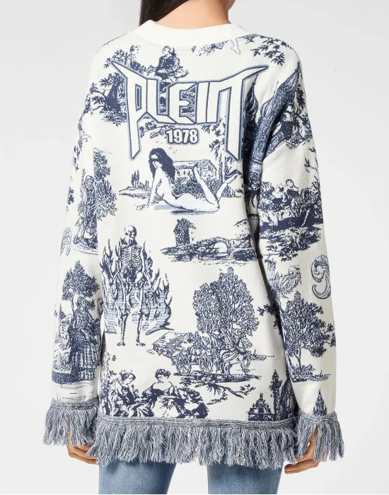 Pullover Round Neck LS Fringe En PLEIN air