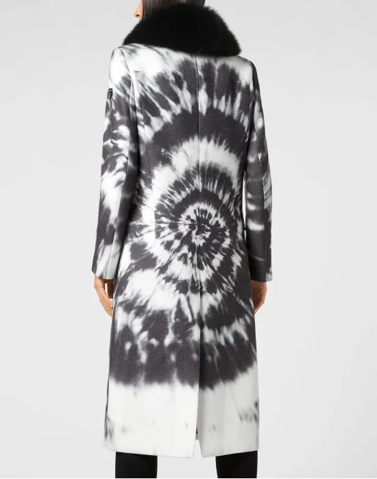 Cady Coat Long Fur Insert Tie dye