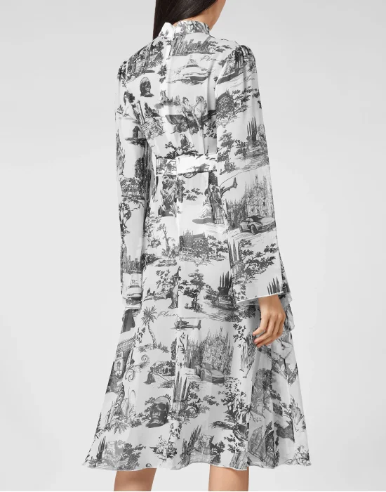 Georgette Long Crystal Dress En PLEIN air