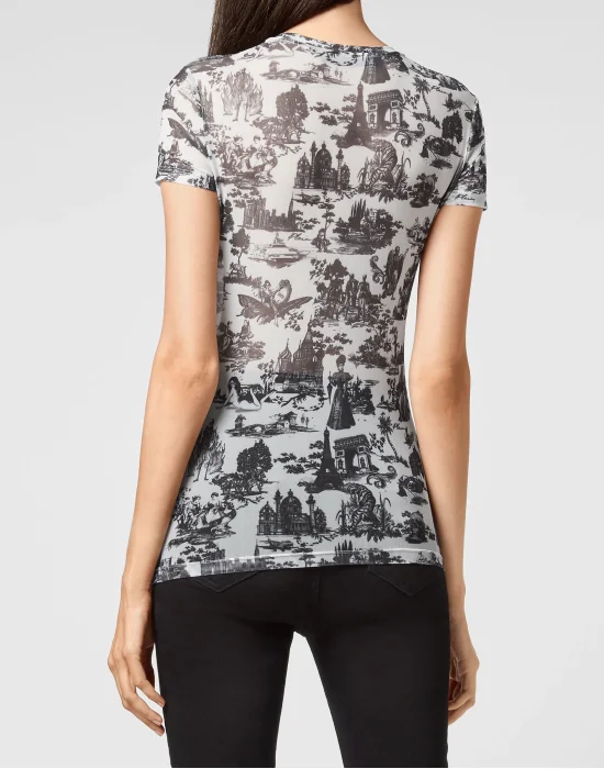 T-Shirt Round Neck SS Stretch Tulle En PLEIN air