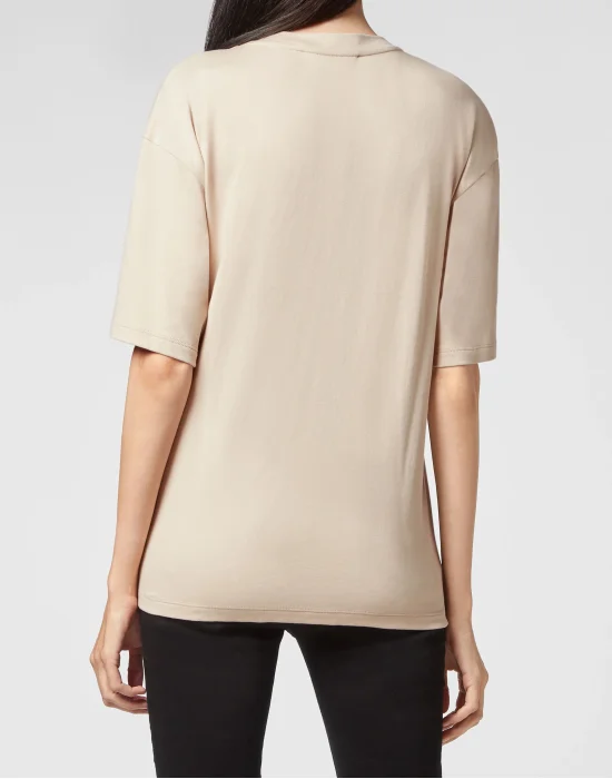 T-shirt Round Neck SS Crystal Chain