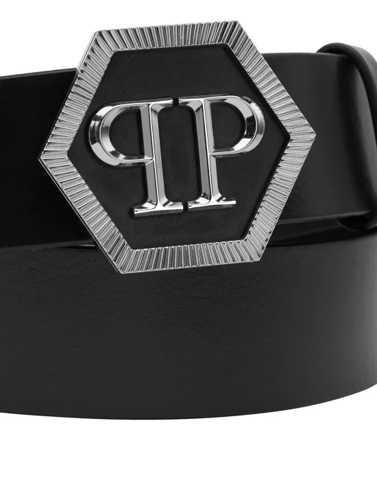 Leather Belt Hexagon