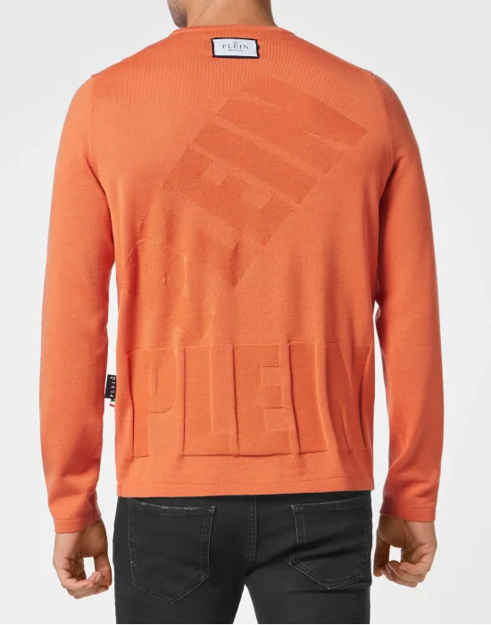Merino Wool Pullover Round Neck LS Hexagon