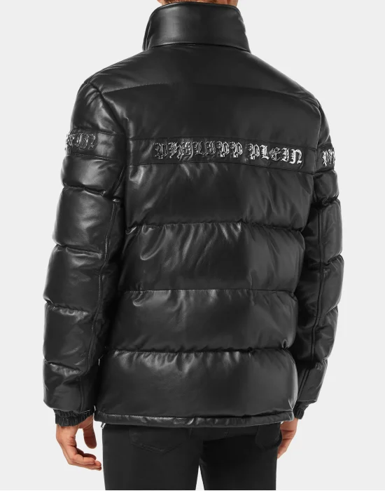 Leather Down Jacket Gothic Plein